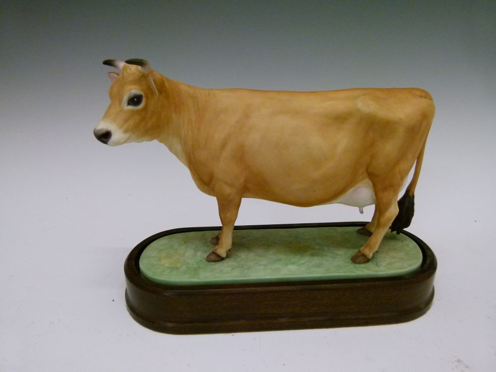 Royal Worcester model 1961 bone china 'Jersey Cow', together with model 1965 'Jersey Bull', both - Image 2 of 13