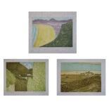 John Brunsdon ARCA (1933-2014) - Three limited edition coloured etchings - 'Harlech Sands', No.79/