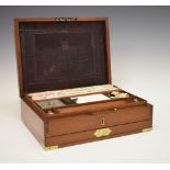Good 19th Century artist's brass-bound mahogany box, Newman's Manufactory, the hinged cover with