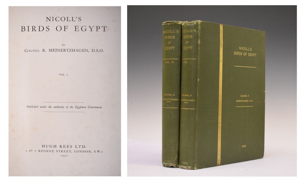 Books - Meinertzhagen, Colonel Robert, DSO - Nicoll's Birds of Egypt, Hugh Rees Ltd, London 1930,