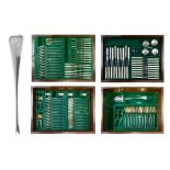 Edward VII canteen of silver Old English pattern flatware, comprising eighteen each of table forks