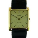 Longines - Gentleman's 18ct gold 'Flagship' wristwatch, rounded square champagne dial with baton