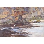 Norman Wilkinson RI (1878-1971) - Watercolour - 'The Rockpool, River Brora' (Scotland), depicting