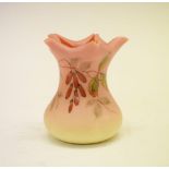 Thomas Webb, Stourbridge - 'Queen's Burmese' opaque glass vase of bulbous form with five-lobed