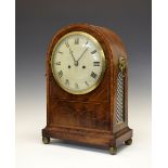 Early 19th Century inlaid mahogany-cased bracket clock, with 8-inch convex cream Roman dial,