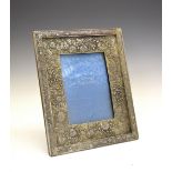 20th Century Japanese gilt silver-plated easel photograph frame, of rectangular form, the border