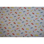 Large length of vintage 1960's Dinky Toys fabric, decorated with various Dinky car models, purported