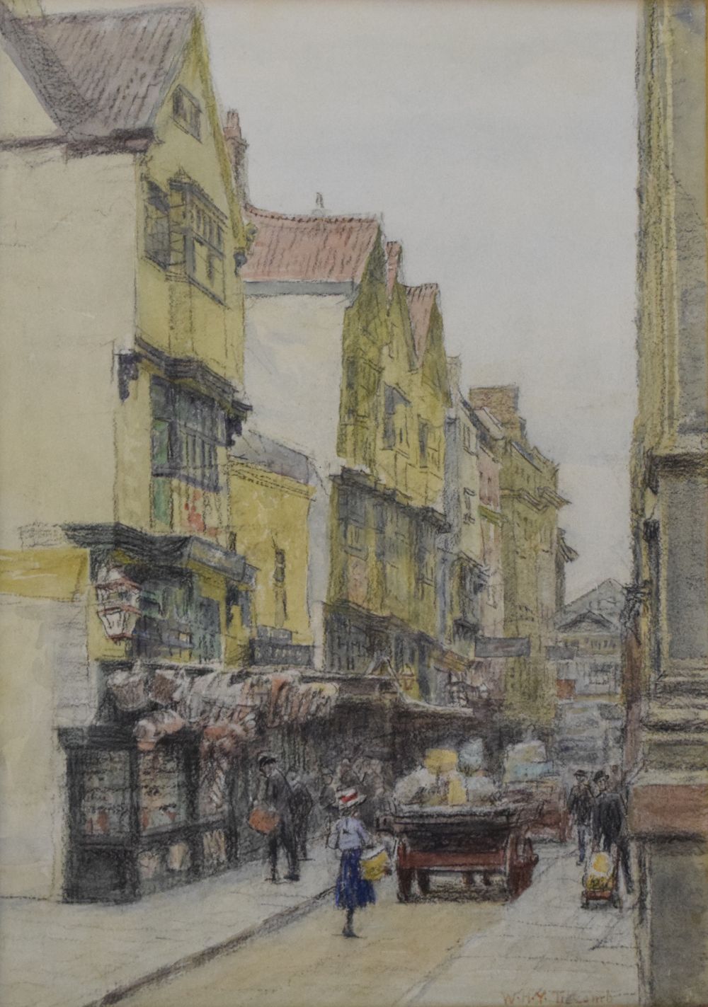 William Holt Yates Titcombe (1859-1930) - Pencil and watercolour - 'Saint Mary le Port Street, (