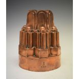 Benham & Froud - Good 19th Century copper jelly-mould of tiered octagonal design, stamped orb and