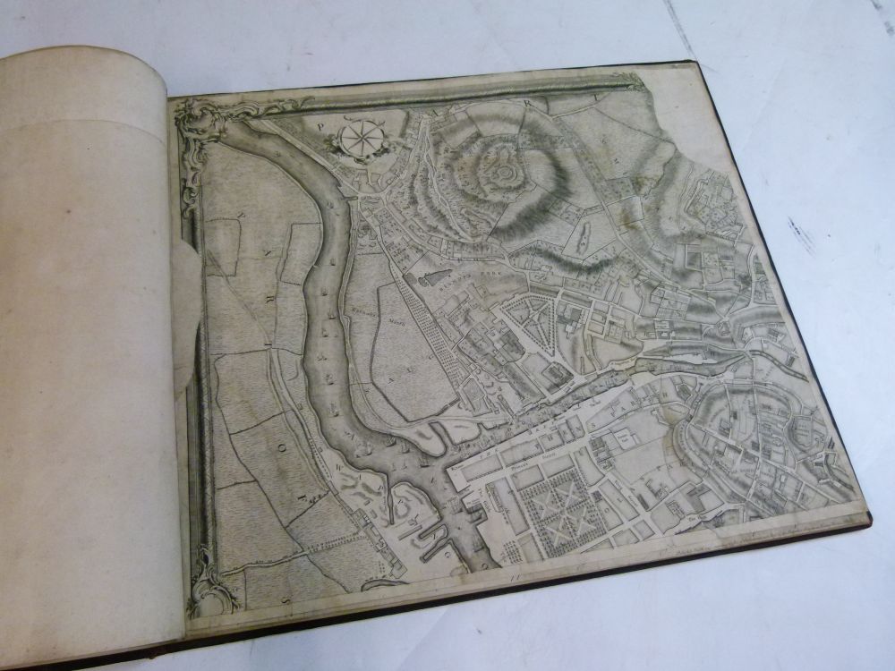 Rocque, John - A Plan of the City of Bristol, engraved by John Pine, 1742, in later wine Morocco - Image 8 of 9