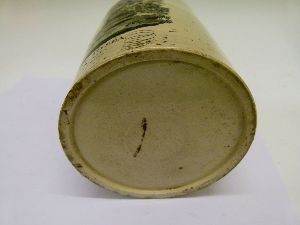 Rare George III transfer-printed creamware mug of large size, featuring a print after John Mollart - Image 9 of 9