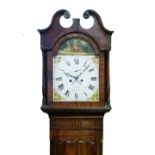 Second quarter 19th Century mahogany eight-day painted dial longcase clock, W. Wain, Alfreton (