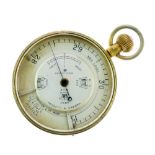 Negretti & Zambra - Gilt metal-cased pocket forecaster, Patent 6276/15 reading from 28 to 31-