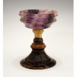 Good early to mid 20th Century Derbyshire Blue John pedestal cup or chalice, attributed to John