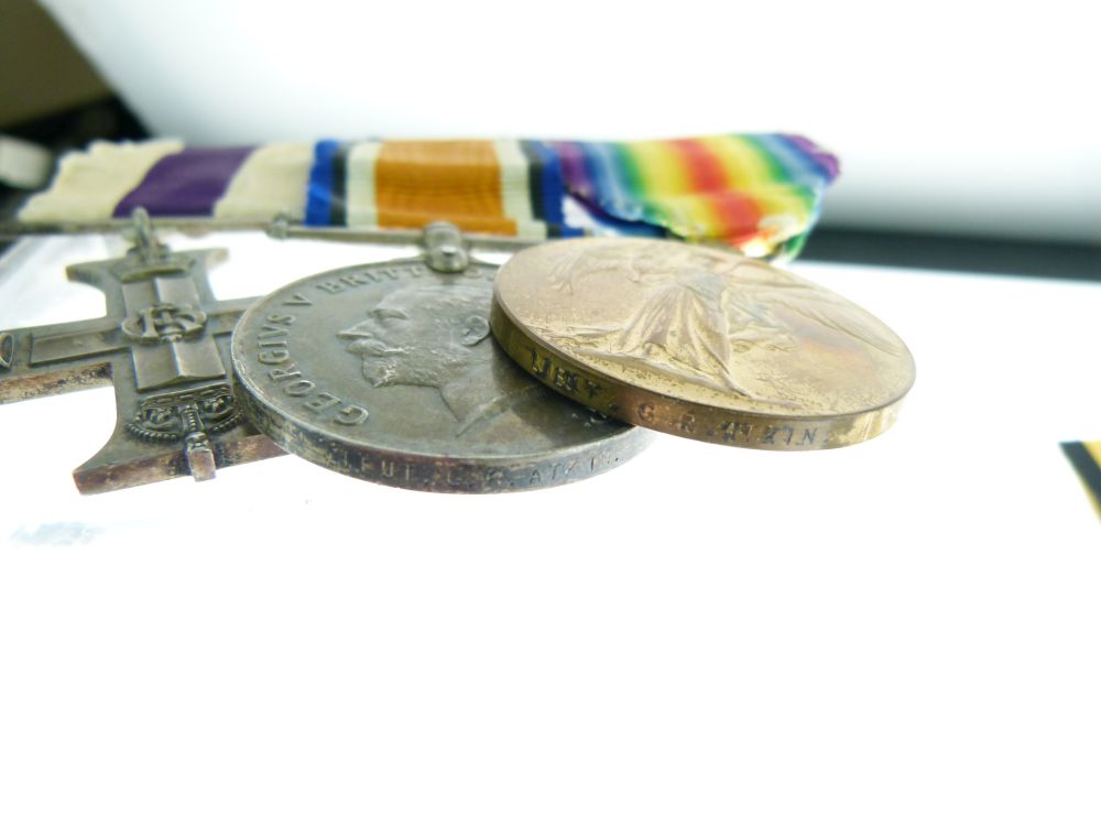 Medals - World War I Military Cross trio awarded to Leu G.R. Atkin, Cambridgeshire Regiment, - Image 6 of 11
