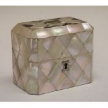 Late 19th/early 20th Century mother-of-pearl and abalone shell perfume or scent bottle casket, of