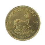 Gold Coin - South Africa Krugerrand, 1974 Condition: Some light surface wear - please see