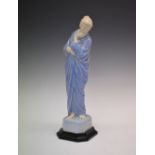 J. M. Riding - Early 20th Century pale blue glazed terracotta figure, in the manner of Charles Vyse,