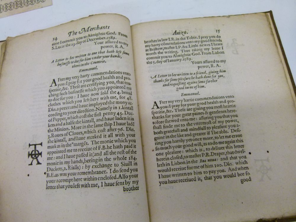 Books - Rare early 17th Century text, 'The Merchants Avizo', verie necessarie for their sons and - Image 9 of 10