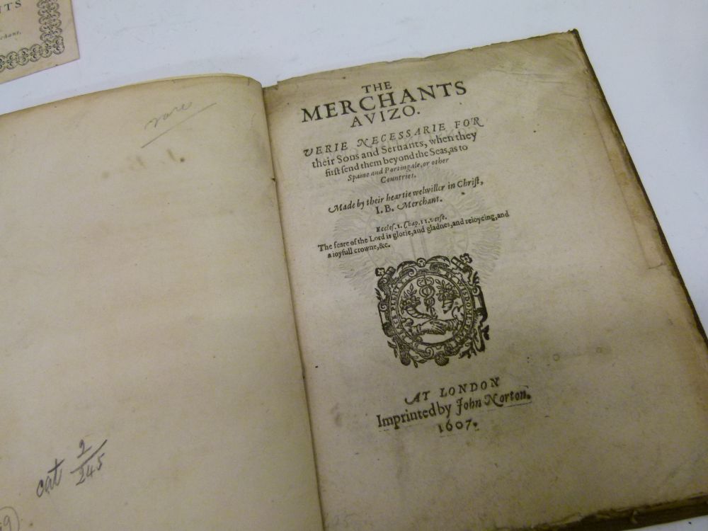 Books - Rare early 17th Century text, 'The Merchants Avizo', verie necessarie for their sons and - Image 8 of 10