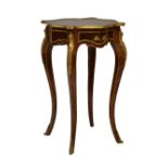 20th Century kingwood, marquetry and gilt metal-mounted occasional table or stand, of serpentine