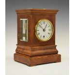 Mid 19th Century satin walnut library clock, with later Roman dial and bezel, unmarked gut-driven