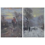 Martin Howard (20th Century English School) - Pair of oils on canvas - 'A November Evening' being