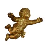 Continental gilt softwood figure of a cherub, in the 18th Century manner, 37cm high Condition:
