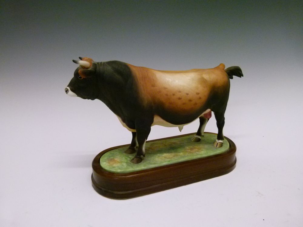 Royal Worcester model 1961 bone china 'Jersey Cow', together with model 1965 'Jersey Bull', both - Image 7 of 13