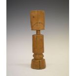 Ethnographica - African (Fante, Ghana) carved wooden fertility doll, with stylised rectangular