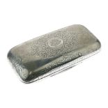 Asprey - Victorian silver box of rounded rectangular form having engraved decoration, the hinged