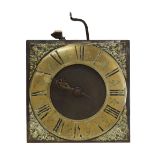 Early to mid 20th Century brass single-hand longcase clock dial and movement, Richard Viall, Weston,