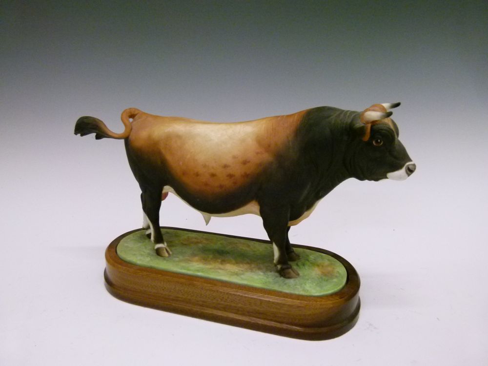 Royal Worcester model 1961 bone china 'Jersey Cow', together with model 1965 'Jersey Bull', both - Image 8 of 13