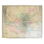 Local Interest - George C. Ashmead - Plan of the City of Bristol and its Suburbs, hand-coloured