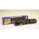 Hornby OO 3-rail 3221 'Ludlow Castle' locomotive, in BR Green, together with GWR tender, with