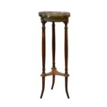 20th Century marble-topped and gilt metal-mounted plant or vase stand, the shaped circular top