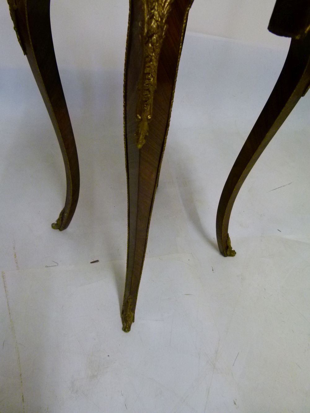 20th Century kingwood, marquetry and gilt metal-mounted occasional table or stand, of serpentine - Image 5 of 6