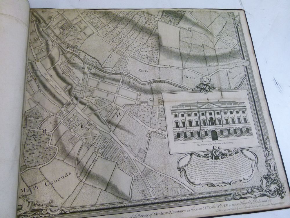 Rocque, John - A Plan of the City of Bristol, engraved by John Pine, 1742, in later wine Morocco - Image 7 of 9