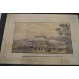 Victorian monochrome print - Bournemouth Winter Garden, 44cm x 76cm, framed and glazed