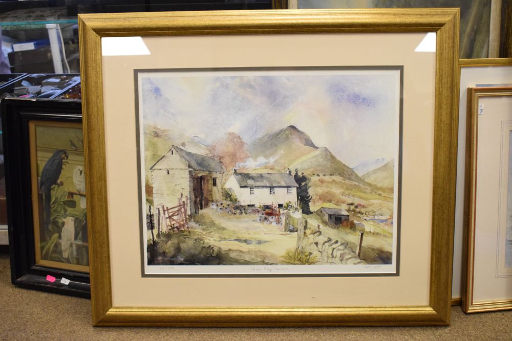 Tony Lees - Pair of limited edition coloured prints - 'Hawkshead' 336/850 and 'Helm Crag, Grassmere' - Image 5 of 7