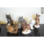 Group of porcelain bears to include; Russian Lomonosov, one Canadian, etc, largest 14.5cm high (6)