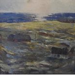 Sven Berthelsen Stenvig (20th Century Danish) - Oil on hessian - A coastal landscape with
