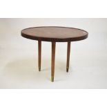 Retro brown Bakelite circular occasional table, 61cm diameter x 42cm high