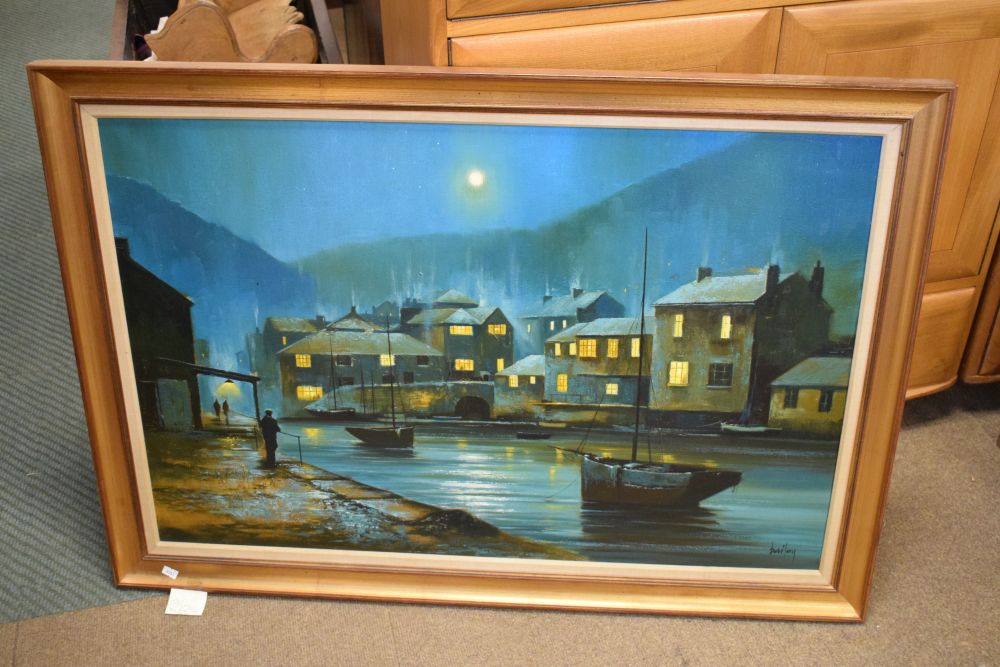 Terry Bailey - Oil on canvas - Polperro, 59.5cm x 90cm, signed, in a gilt frame and one other oil on - Image 11 of 13