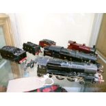 Three 00 gauge railway train set locomotives and tenders to include; Hornby Dublo 4779, 2506 LMS,