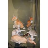 Eight porcelain USSR animal figures