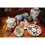 Assorted ceramics to include; Portuguese Vista Alegre ice pail and cover, 23cm high, mid 19th