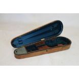 W.E. Hill & Sons mahogany violin case, 81cm long
