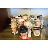 Quantity of Royal Doulton character jugs, all approximately 10cm high