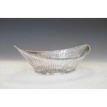 Dutch 833 standard white metal cake basket of pierced navette for, Gerritsen & van Kempen NV,